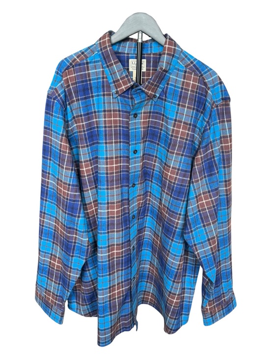 L.L. Bean Other - L.L.Bean Plaid Flannel Shirt XXL Blue Burgundy Cotton Button Down Hiking Y78